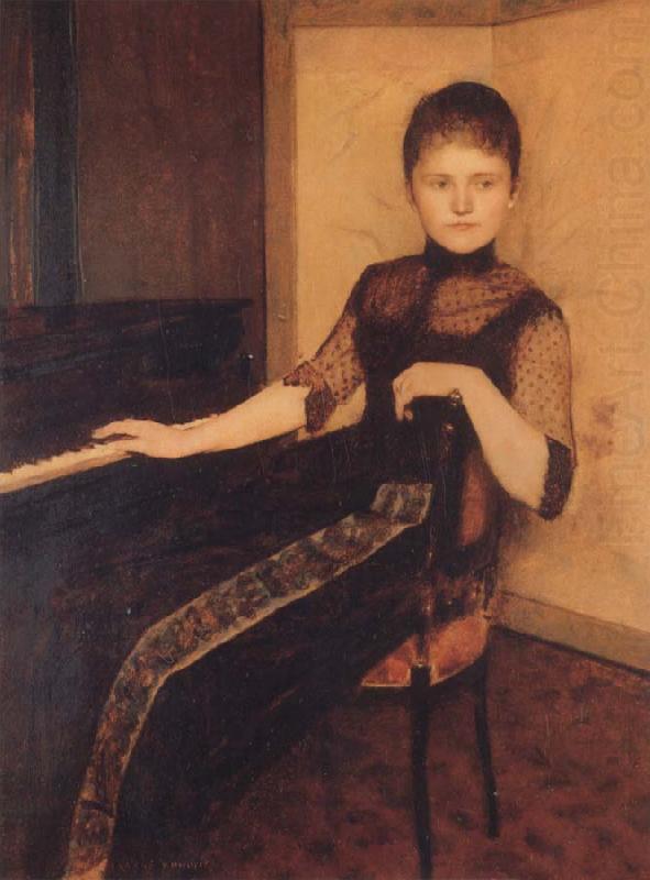 Portrait of Maria van Rijckevorsel-Dommer van Poldersveldt, Fernand Khnopff